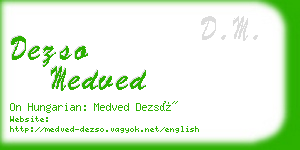 dezso medved business card